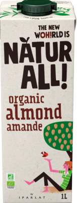 UHT organic almond drink brick
