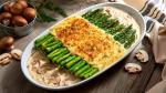 Asparagus gratin with mushrooms