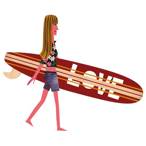 surf Ilustración hoja